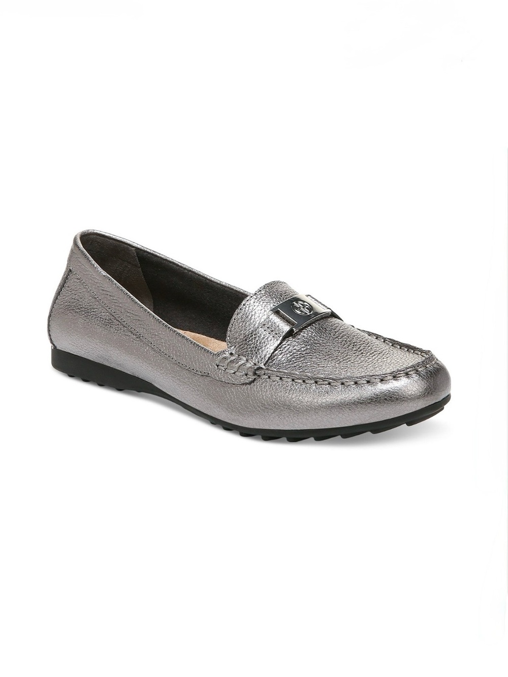Gianni Bernini Dailyn Memory Foam Slip On Pewter Leather Loafers Women’s 9